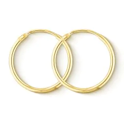 Ohrringe, Creolen, Gelbgold 333 / 8K, Außendurchmesser 20 mm, Breite 1.5 mm, Gewicht ca. 0.6 g