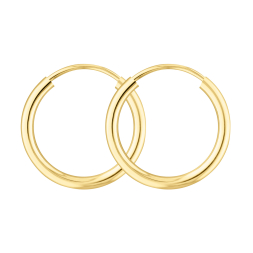 Ohrringe, Creolen, Gelbgold 750 / 18K, Außendurchmesser 20 mm, Breite 2 mm, Gewicht ca. 0.89 g