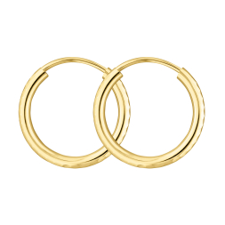 Ohrringe, Creolen, Gelbgold 333 / 8K, Außendurchmesser 15 mm, Breite 2 mm, Gewicht ca. 0.5 g