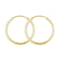 Goldene Creolen, Gelbgold in 2 mm rund mit Muster