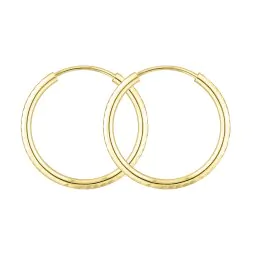 Ohrringe, Creolen, Gelbgold 585 / 14K, Außendurchmesser 30 mm, Breite 2 mm, Gewicht ca. 1.1 g