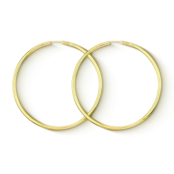 Goldene Creolen, Gelbgold in 2.5 mm mit flexiblem Verschuss