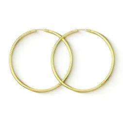 Goldene Creolen, Gelbgold in 2.5 mm mit flexiblem Verschuss