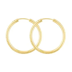 Ohrringe, Creolen, Gelbgold 585 / 14K, Außendurchmesser 30 mm, Breite 2.5 mm, Gewicht ca. 1.7 g