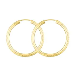 Ohrringe, Creolen, Gelbgold 585 / 14K, Außendurchmesser 30 mm, Breite 2.5 mm, Gewicht ca. 1.7 g