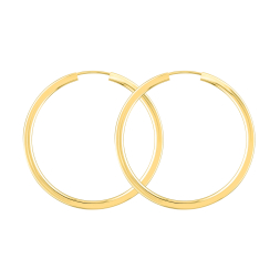 Ohrringe, Creolen, Gelbgold 333 / 8K, Außendurchmesser 38 mm, Breite 2.5 mm, Gewicht ca. 2.8 g