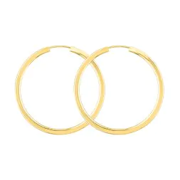 Ohrringe, Creolen, Gelbgold 333 / 8K, Außendurchmesser 38 mm, Breite 2.5 mm, Gewicht ca. 2.8 g