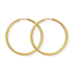 EDELIND Ohrringe, Creolen, Gelbgold 585 / 14K, Außendurchmesser 40 mm, Breite 2 mm, Gewicht ca. 1.6 g