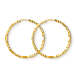 Goldene Creolen, Gelbgold in 2 mm rund