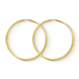 Ohrringe, Creolen, Gelbgold 375 / 9K, Außendurchmesser 60 mm, Breite 2 mm, Gewicht ca. 2.5 g