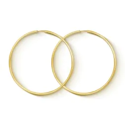 Ohrringe, Creolen, Gelbgold 750 / 18K, Außendurchmesser 60 mm, Breite 2 mm, Gewicht ca. 3.3 g
