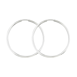 Ohrringe, Creolen, Weißgold 750 / 18K, Außendurchmesser 40 mm, Breite 2 mm, Gewicht ca. 1.8 g