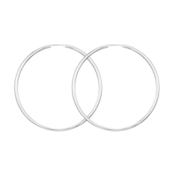 Ohrringe, Creolen, Weißgold 750 / 18K, Außendurchmesser 50 mm, Breite 2 mm, Gewicht ca. 2.3 g