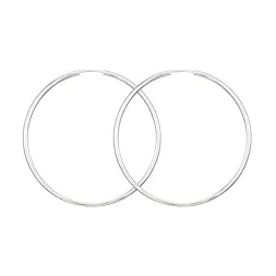 Ohrringe, Creolen, Weißgold 585 / 14K, Außendurchmesser 50 mm, Breite 2 mm, Gewicht ca. 2.0 g