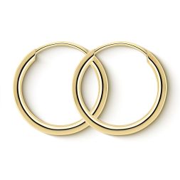 Ohrringe, Creolen, Gelbgold 333 / 8K, Außendurchmesser 15 mm, Breite 1.3 mm, Gewicht ca. 0.3 g