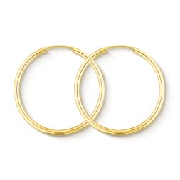 Ohrringe, Creolen, Gelbgold 333 / 8K, Außendurchmesser 30 mm, Breite 2 mm, Gewicht ca. 1 g