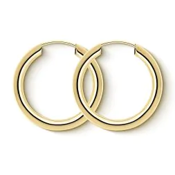 Ohrringe, Creolen, Gelbgold 333 / 8K, Außendurchmesser 20 mm, Breite 2.5 mm, Gewicht ca. 0.9 g