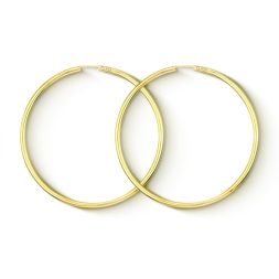 Ohrringe, Creolen, Gelbgold 333 / 8K, Außendurchmesser 60 mm, Breite 2.5 mm, Gewicht ca. 3.2 g