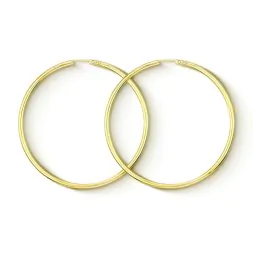 Ohrringe, Creolen, Gelbgold 333 / 8K, Außendurchmesser 60 mm, Breite 2.5 mm, Gewicht ca. 3.2 g