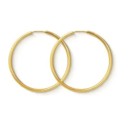 Ohrringe, Creolen, Gelbgold 375 / 9K, Außendurchmesser 40 mm, Breite 2 mm, Gewicht ca. 1.4 g