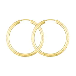 Ohrringe, Creolen, Gelbgold 333 / 8K, Außendurchmesser 40 mm, Breite 2.5 mm, Gewicht ca. 2 g