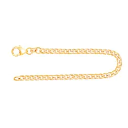 Armband als Panzerkette flach in Gelbgold 333 / 8K, 25 cm lang, 3,4 mm breit, Gewicht ca. 6.2 g.
