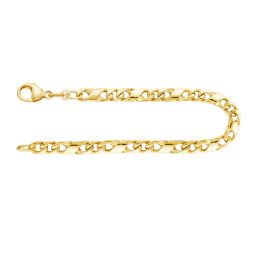 Armband als Dollarkette in Gelbgold 585 / 14K, 22 cm lang, 4,9 mm breit, Gewicht ca. 15.6 g.