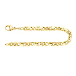 Armband als Dollarkette satiniert in Gelbgold 333 / 8K, 19 cm lang, 4,9 mm breit, Gewicht ca. 11.6 g.