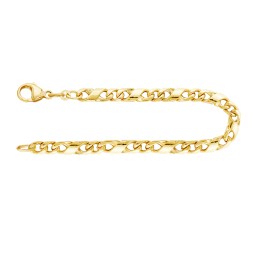 Armband als Dollarkette satiniert in Gelbgold 333 / 8K, 21 cm lang, 4,9 mm breit, Gewicht ca. 12.4 g.