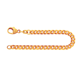 Armband als Panzerkette facettiert in Gelbgold 585 / 14K, 18.7 cm lang, 3,9 mm breit, Gewicht ca. 5.8 g.
