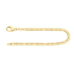 Armband als Königskette in Gelbgold 585 / 14K, 18 cm lang, 2.3 mm breit, Gewicht ca. 6.9 g.