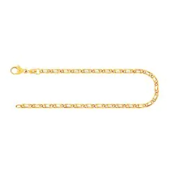 Armband als Tigeraugenkette hohl in Gelbgold 585 / 14K, 18 cm lang, 2.5 mm breit, Gewicht ca. 1.5 g.