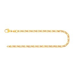 Armband als Tigeraugenkette hohl in Gelbgold 585 / 14K, 20 cm lang, 2.5 mm breit, Gewicht ca. 1.8 g.