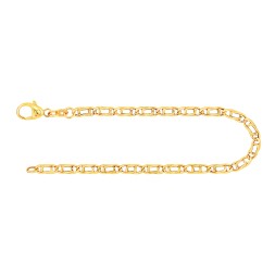 Armband als Tigeraugenkette hohl in Gelbgold 585 / 14K, 18 cm lang, 3.8 mm breit, Gewicht ca. 2.8 g.