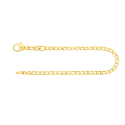 Armband als Panzerkette weit in Gelbgold 585 / 14 Karat, 21 cm lang, 2.1 mm breit, Gewicht ca. 2,4 g.