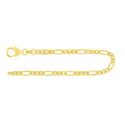 Armband als Figarokette diamantiert in Gelbgold 333 / 8K, 21 cm lang, 2,8 mm breit, Gewicht ca. 3.7 g.