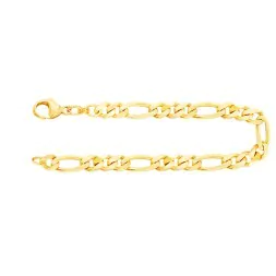 Armband als Figarokette diamantiert in Gelbgold 333 / 8K, 21 cm lang, 5,3 mm breit, Gewicht ca. 11.6 g.