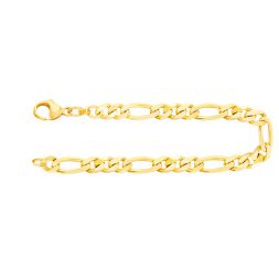 Armband als Figarokette diamantiert in Gelbgold 585 / 14K, 21 cm lang, 5,3 mm breit, Gewicht ca. 13.9 g.