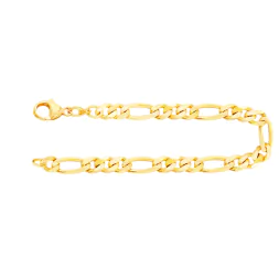 Armband als Figarokette diamantiert in Gelbgold 333 / 8 Karat, 22 cm lang, 5.3 mm breit, Gewicht ca. 12.3 g.
