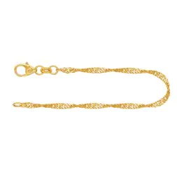 Armband als Singapurkette in Gelbgold 585 / 14K, 18 cm lang, 2,2 mm breit, Gewicht ca. 1.7 g.