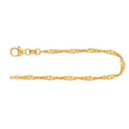 Armband als Singapurkette in Gelbgold 585 / 14 Karat, 20.5 cm lang, 2.4 mm breit, Gewicht ca. 2.3 g.