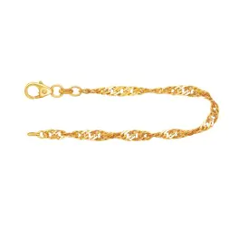 Armband als Singapurkette in Gelbgold 585 / 14 K, 18,5 cm lang, 2,9mm breit, Gewicht ca. 2.9 g.