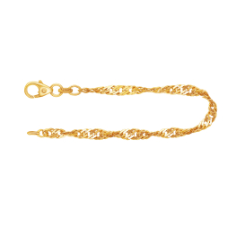 Armband als Singapurkette in Gelbgold 750 / 18 Karat, 18.7 cm lang, 2.9 mm breit, Gewicht ca. 3.2 g.