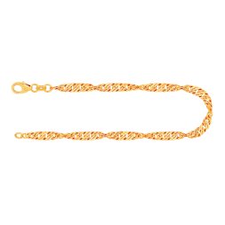 Armband als Singapurkette in Gelbgold 585 / 14K, 19 cm lang, 3,4 mm breit, Gewicht ca. 4.2 g.