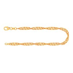 Armband als Singapurkette in Gelbgold 585 / 14 K, 21,5 cm lang, 3,4mm breit, Gewicht ca. 4.8 g.