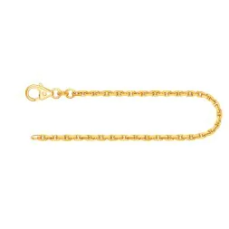 Armband als Ankerkette diamantiert in Gelbgold 585 / 14K, 19 cm lang, 2 mm breit, Gewicht ca. 4.5 g.