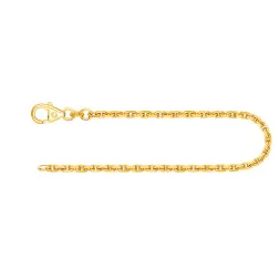 Armband als Ankerkette diamantiert in Gelbgold 585 / 14K, 20 cm lang, 2 mm breit, Gewicht ca. 4.7 g.