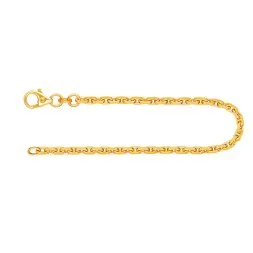 Armband als Ankerkette diamantiert in Gelbgold 750 / 18K, 18.7 cm lang, 2,5 mm breit, Gewicht ca. 7.8 g.