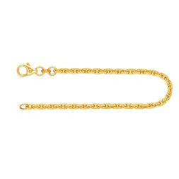 Armband als Ankerkette diamantiert in Gelbgold 585 / 14K, 18,7 cm lang, 2,5 mm breit, Gewicht ca. 6.2 g.