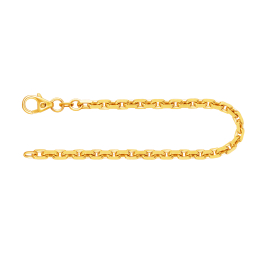 Armband als Ankerkette diamantiert in Gelbgold 585 / 14K, 22 cm lang, 3 mm breit, Gewicht ca. 10 g.